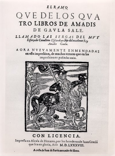 Pagina del titolo di Amadis de Gaula, 1588 da Spanish School