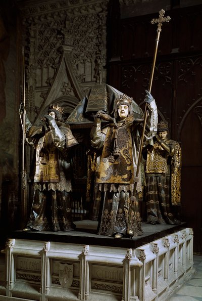 Tomba del navigatore Cristoforo Colombo. Cattedrale di Siviglia, Spagna da Spanish School