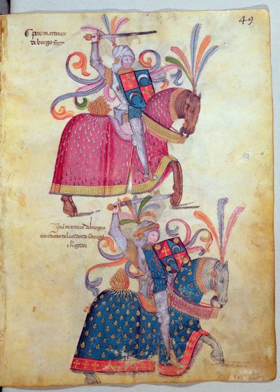 Due cavalieri, dal Libro de Los Caballeros de Santiago da Spanish School