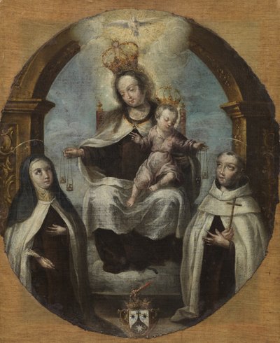 Vergine con Bambino tra Santa Chiara e San Domenico, c.1700 da Spanish School