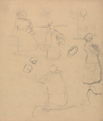 Cave of the Golden Calf: Studi di una donna con cappotto e cappello da Spencer Frederick Gore