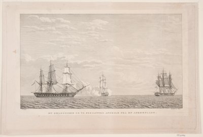 Nave da guerra russa e due fregate da Søren Henrik Petersen