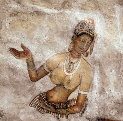 Veduta della domestica (affresco della roccia del leone, V secolo) da Sri Lankan School