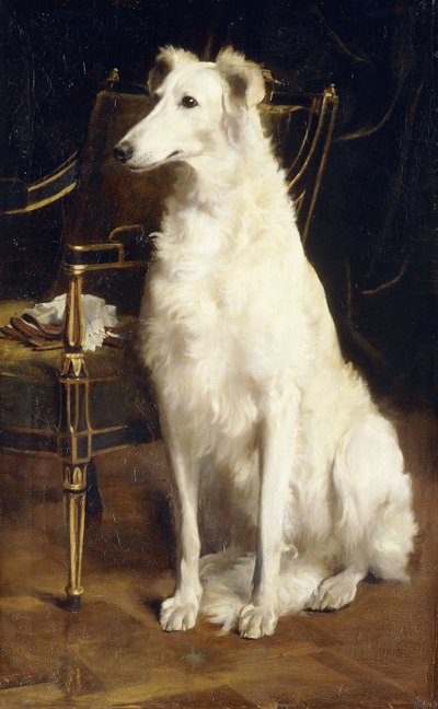 Un Borzoi accanto a una Sedia da St. George Hare