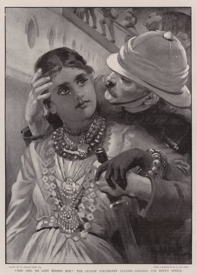 La ragazza che ha lasciato dietro di sé, il contingente di Ceylon che lascia Colombo per il Sud Africa da St. George Hare