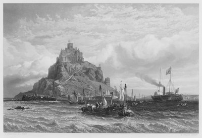 Lo yacht reale al largo di Mount St Michael, dal quadro nella Collezione Reale da Stanfield