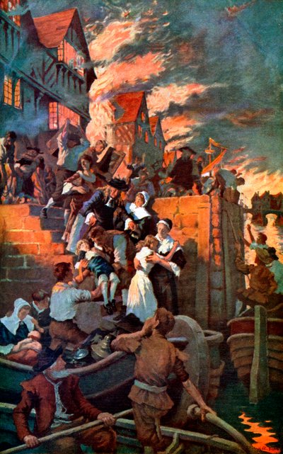 Il grande incendio di Londra nel 1666 da Elizabeth Adela Stanhope Forbes