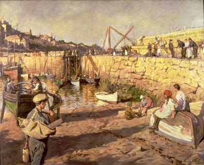 Preparativi, Porto di Mousehole da Stanhope Alexander Forbes