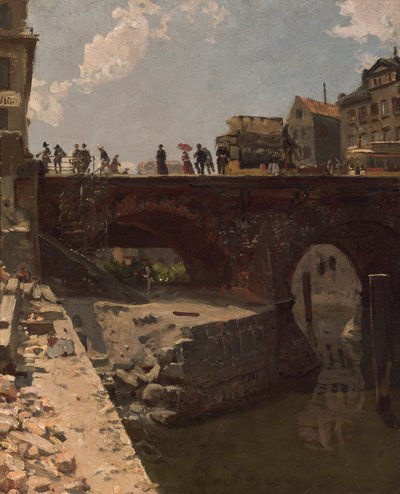 Ponte in una città francese da Stanislas Victor Edouard Lepine