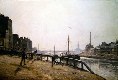 Scena di canale da Stanislas Victor Edouard Lepine