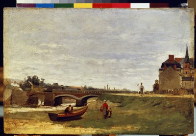 Paesaggio con ponte da Stanislas Victor Edouard Lepine
