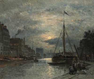 Il canale Saint-Martin al chiaro di luna da Stanislas Victor Edouard Lepine
