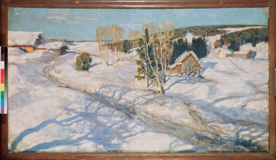 Neve blu. Dipinto di Stanislav Yulianovich Zhukovsky, olio su tela da Stanislav Joulianovitch Joukovski