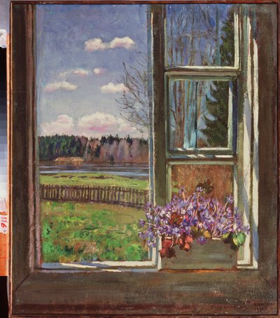 Violette davanti alla finestra da Stanislav Joulianovitch Joukovski