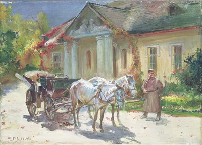 Davanti a un maniero polacco, c.1930 da Stanislaw Kaczor Batowski