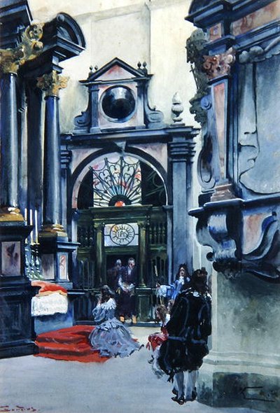 Interno della cattedrale di Wawel da Stanislaw and Kossak Wojciech Tondos
