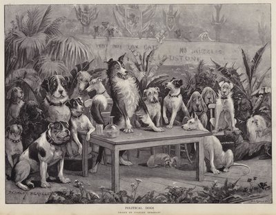 Cani Politici (litografia) da Stanley (after) Berkeley