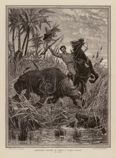 Caccia al rinoceronte in Africa da Stanley (after) Berkeley