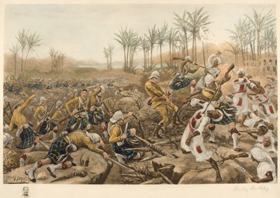 Gli Highlanders di Cameron che prendono una palizzata, Atbara, 8 aprile 1898 (fotolitografia) da Stanley Berkeley