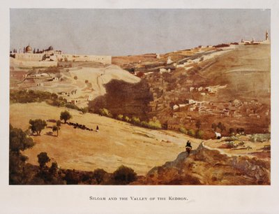 Acquerello di Stanley Inchbold, che raffigura la Valle del Cedron, a Gerusalemme, Palestina 1906 da Stanley Inchbold