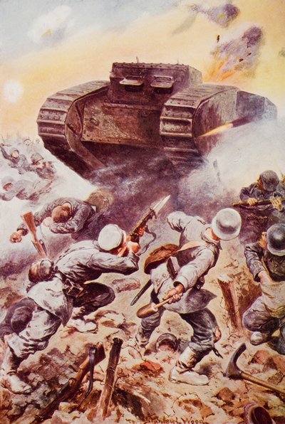Carri armati in azione, illustrazione da 