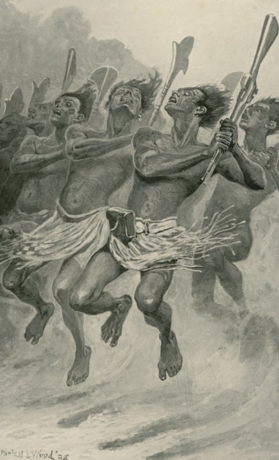 Una danza di guerra Maori da Stanley L. Wood