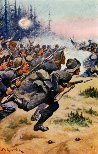 Carica dei Confederati a Bull Run da Stanley L. Wood