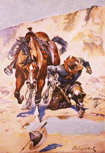 Cowboy inseguito dagli indiani da Stanley L. Wood