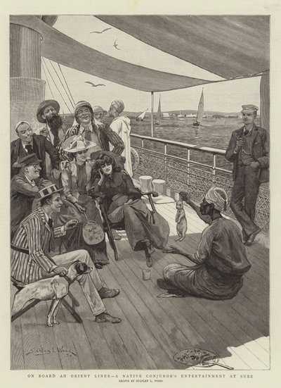 A bordo di un liner orientale, intrattenimento di un mago nativo a Suez da Stanley L. Wood