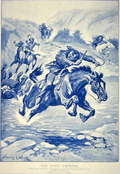 Pony Express inseguito dagli indiani da Stanley L. Wood