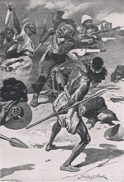 La battaglia di Abu-Klea, 17 gennaio 1885, illustrazione da British Battles on Land and Sea, 1915 da Stanley L. Wood