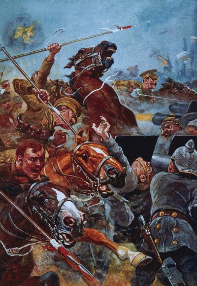 La carica dei 9° Lancieri durante la ritirata da Mons da Stanley L. Wood