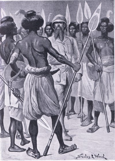 Il tipo di guerriero incontrato da Burton in Somaliland, illustrazione da Cassells Romance of Famous Lives, c.1940 da Stanley L. Wood