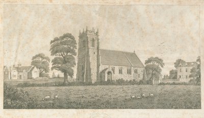 Chiesa di Adbaston: incisione a linee e puntini, nd [c 1800] da Stebbing Shaw