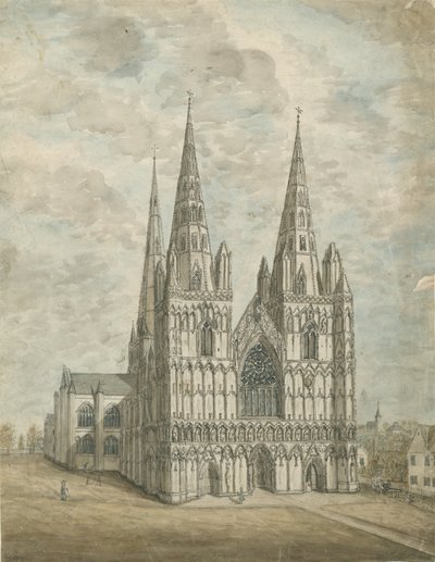 Cattedrale di Lichfield - Facciata Ovest da Stebbing Shaw