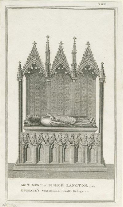 Cattedrale di Lichfield - Monumento al Vescovo Langton da Stebbing Shaw