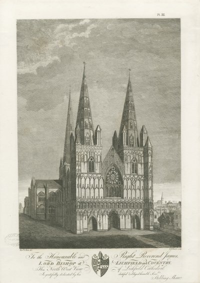 Cattedrale di Lichfield - Facciata Ovest da Stebbing Shaw