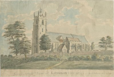 Chiesa di Longdon: acquerello, 1795/6 da Stebbing Shaw