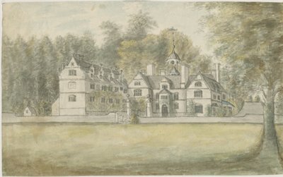 Norton Canes - Little Wyrley Hall: acquerello, nd [1762-1802] da Stebbing Shaw