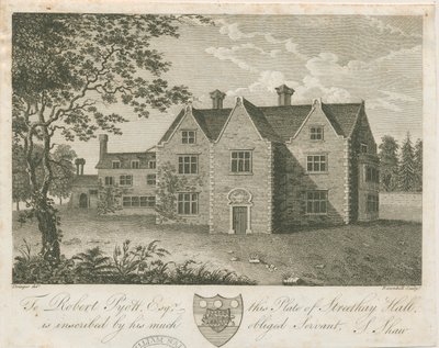Streethay Hall: incisione da Stebbing Shaw