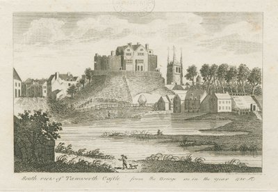 Castello di Tamworth: incisione da Stebbing Shaw