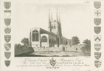 Chiesa di Tamworth (acquaforte, 1792) da Stebbing Shaw