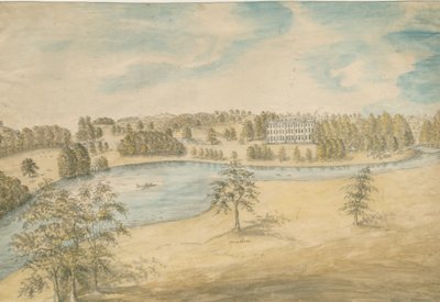 Trentham Hall: acquerello da Stebbing Shaw