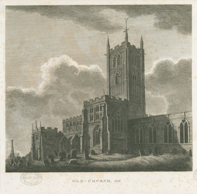 Wolverhampton - Chiesa di San Pietro: incisione, nd [fine XVIII sec.] da Stebbing Shaw