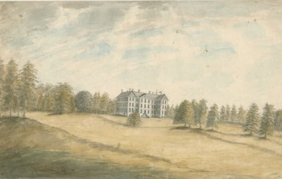 Wrottesley Hall: acquerello, nd [1762-1802] da Stebbing Shaw