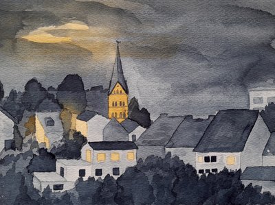 Bad Honnef di notte da Steegs Art Karin