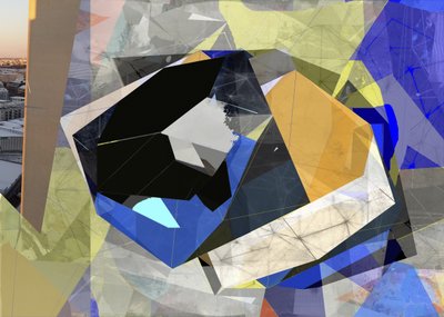 Panorama urbano astratto e vivace da Stefan Fransson