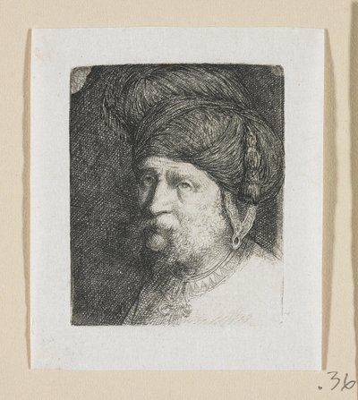 Testa di un uomo con turbante da Stefan Juliusz Norblin de la Gourdaine