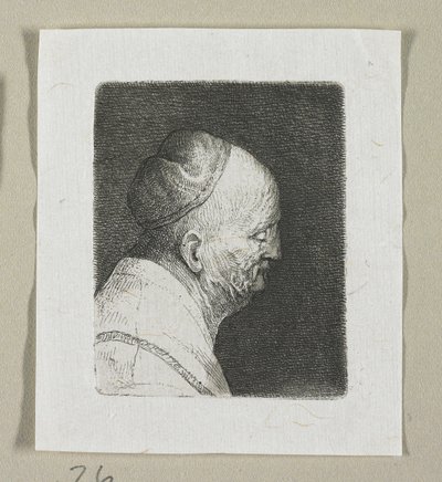 Testa di un vecchio di profilo rivolto a destra da Stefan Juliusz Norblin de la Gourdaine