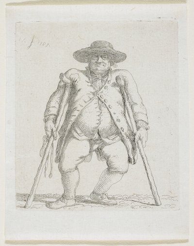 Uomo con stampelle; "Orlandini" da Stefan Juliusz Norblin de la Gourdaine